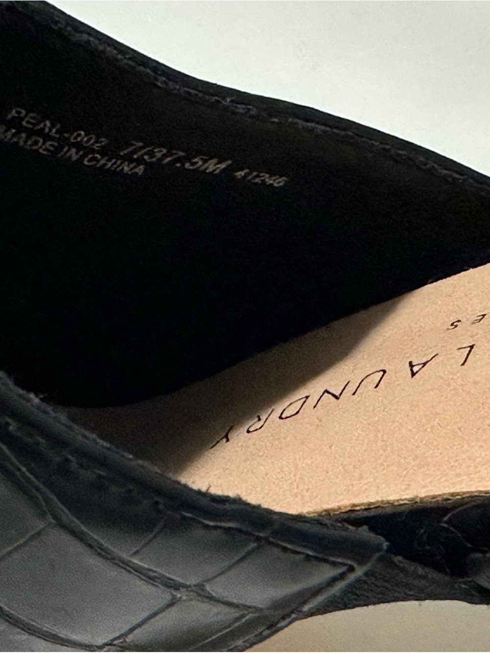 Chinese Laundry Black Croc Embossed Slingback Block Heel Mules | Pointed Toe - Picture 11 of 16